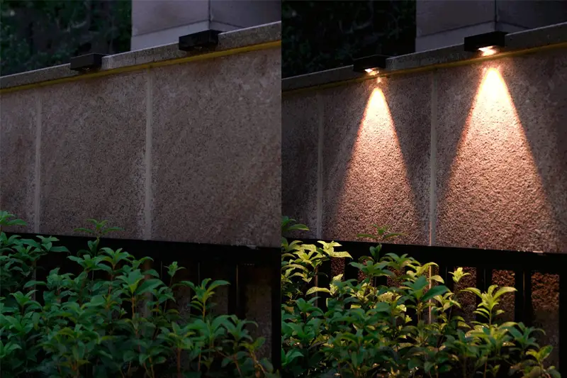 Motion sensor solar fence lgiths