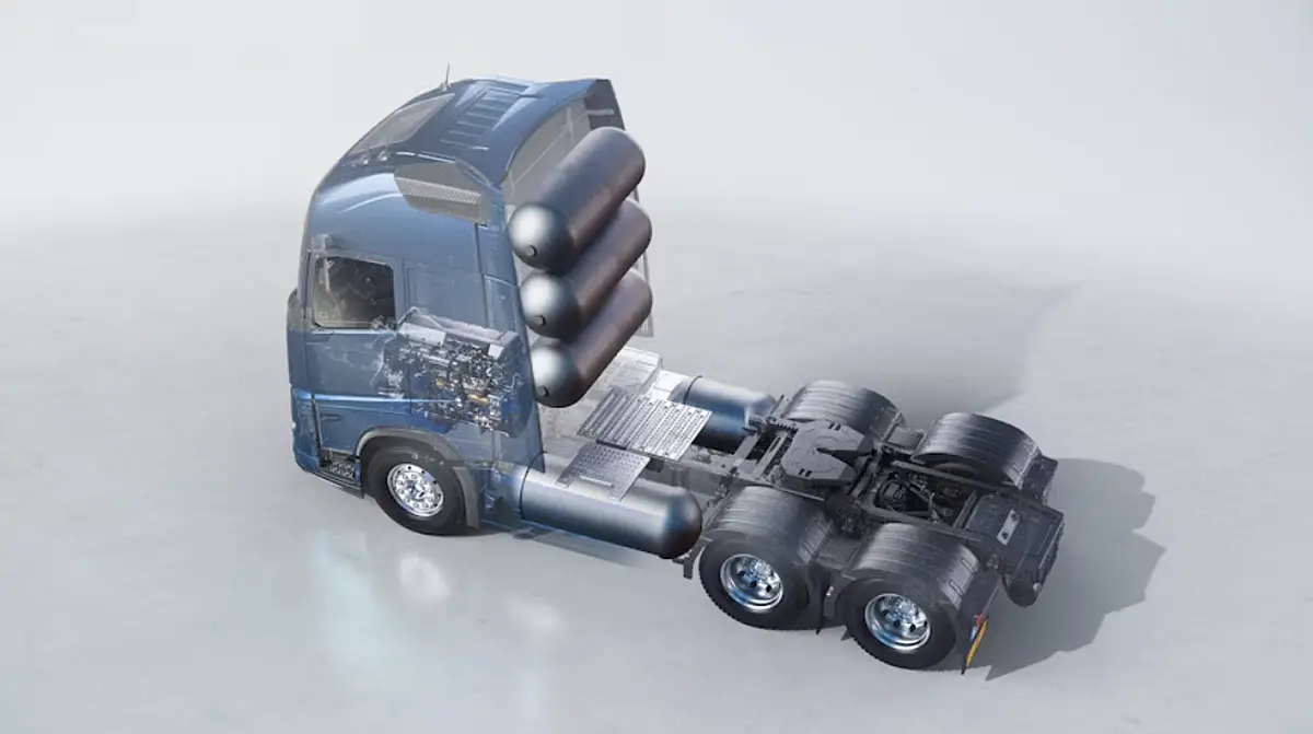 Volvo hydrogen truck with hydrogen combustion engine