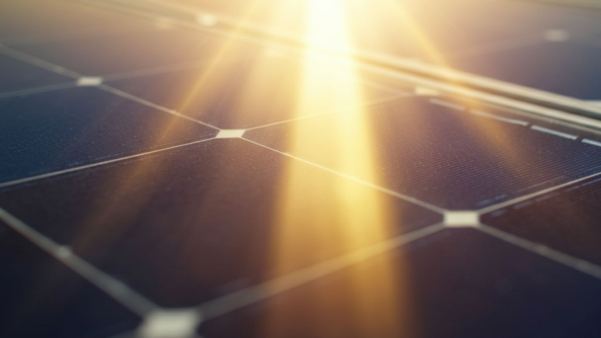 Sunlight hitting a solar cell