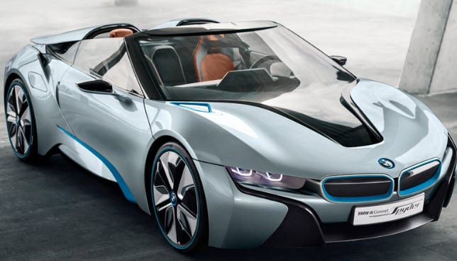 BMW unveils its electric-gas hybrid i8 Spyder concept car - Hydrogen Fuel News