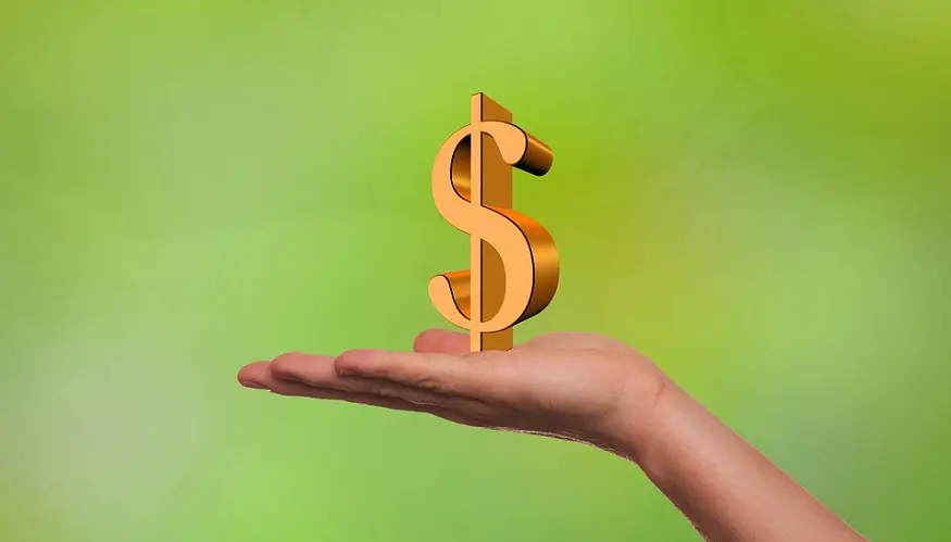 Hydrogen fuel investment - hand, dollar sign