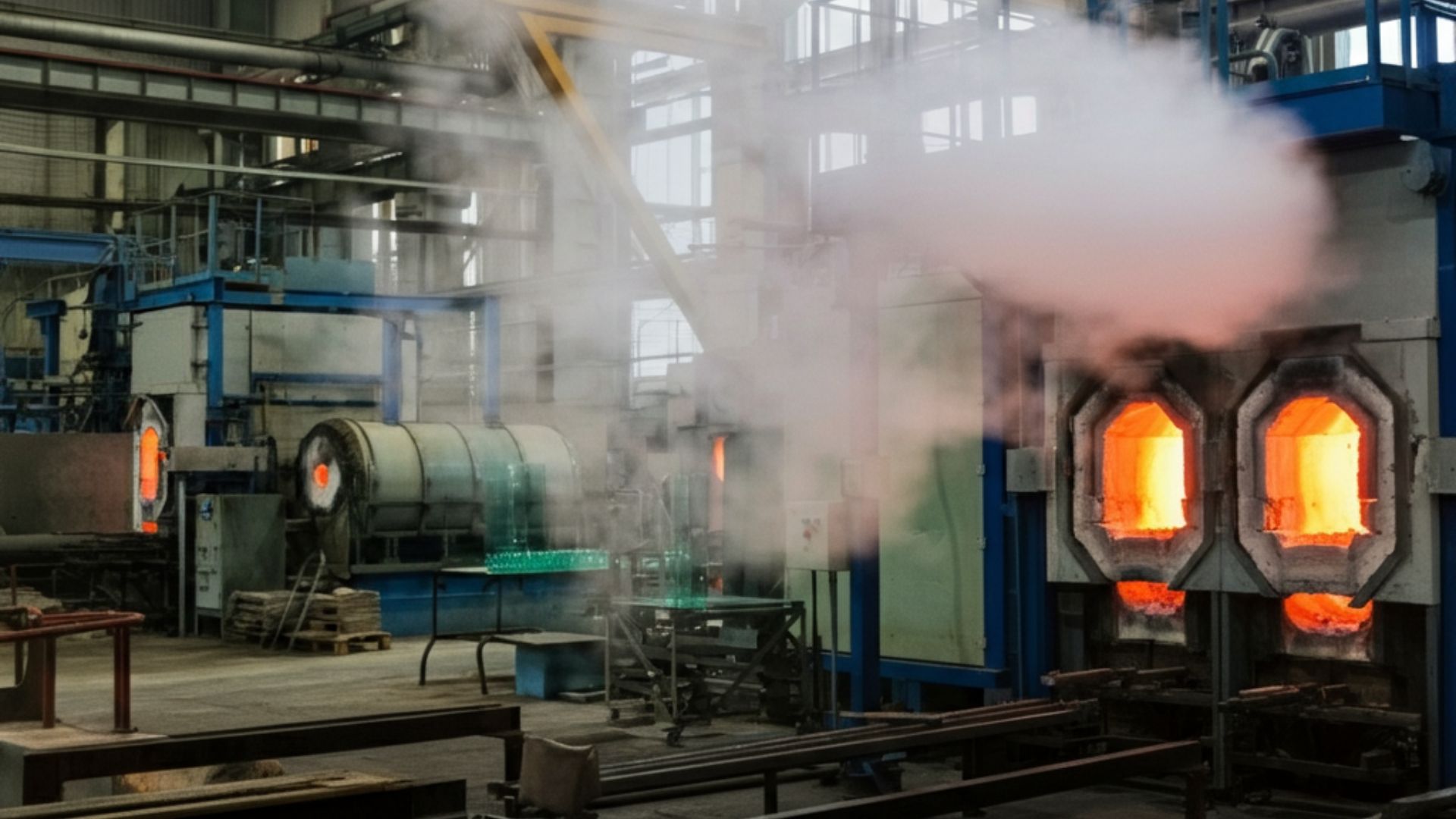 water vapor produced by glass making